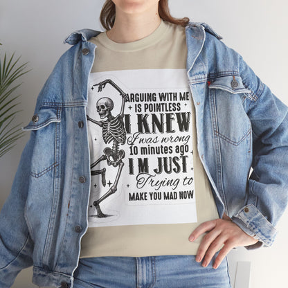 Skeleton Humor Unisex Heavy Cotton Tee - Perfect for Halloween and Casual Wear