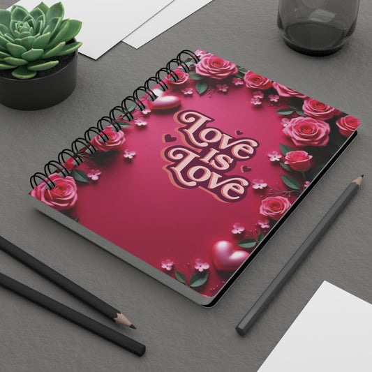 Love Is Love pink Spiral Bound Journal