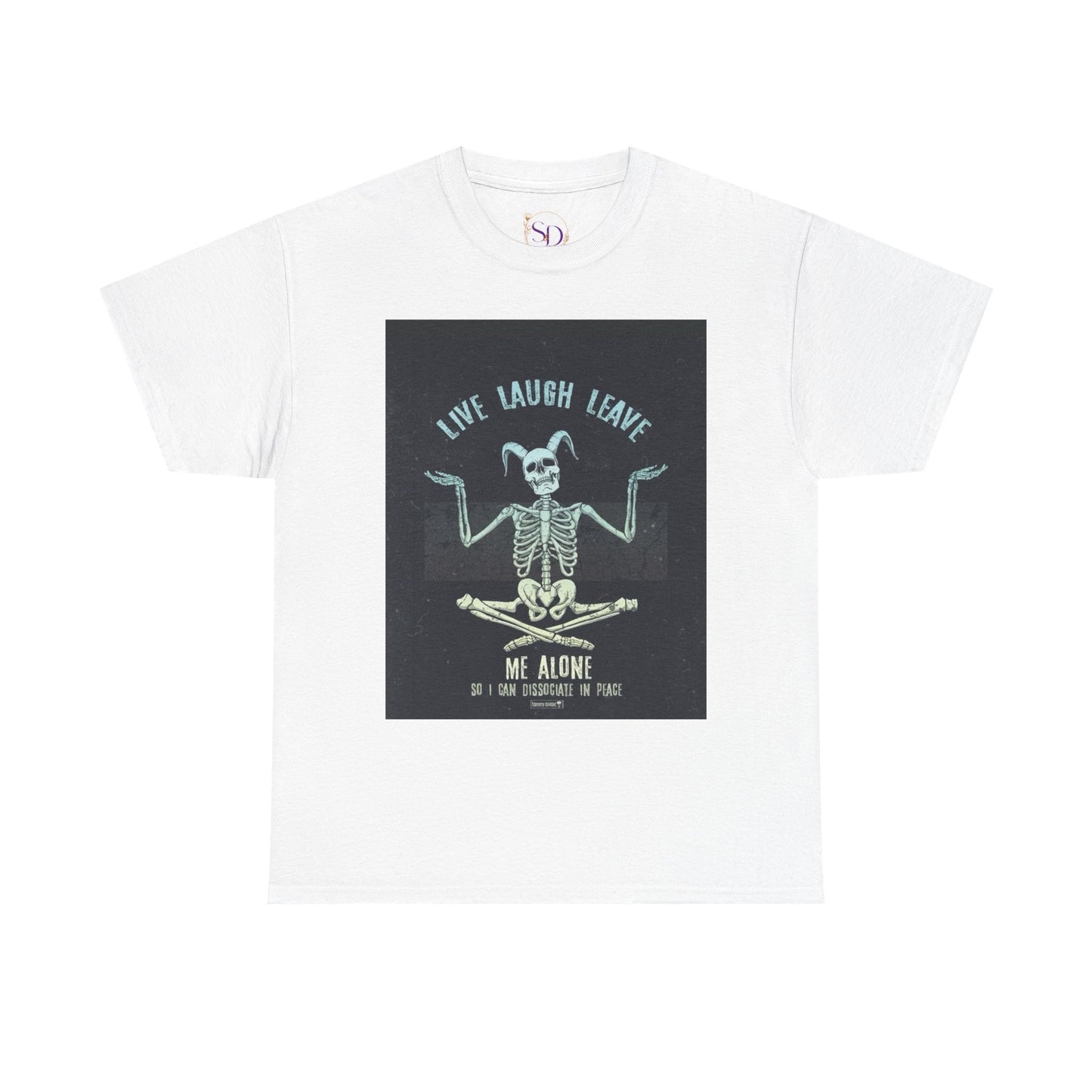 Skeleton Humor Unisex Heavy Cotton Tee - "Live Laugh Leave Me Alone"