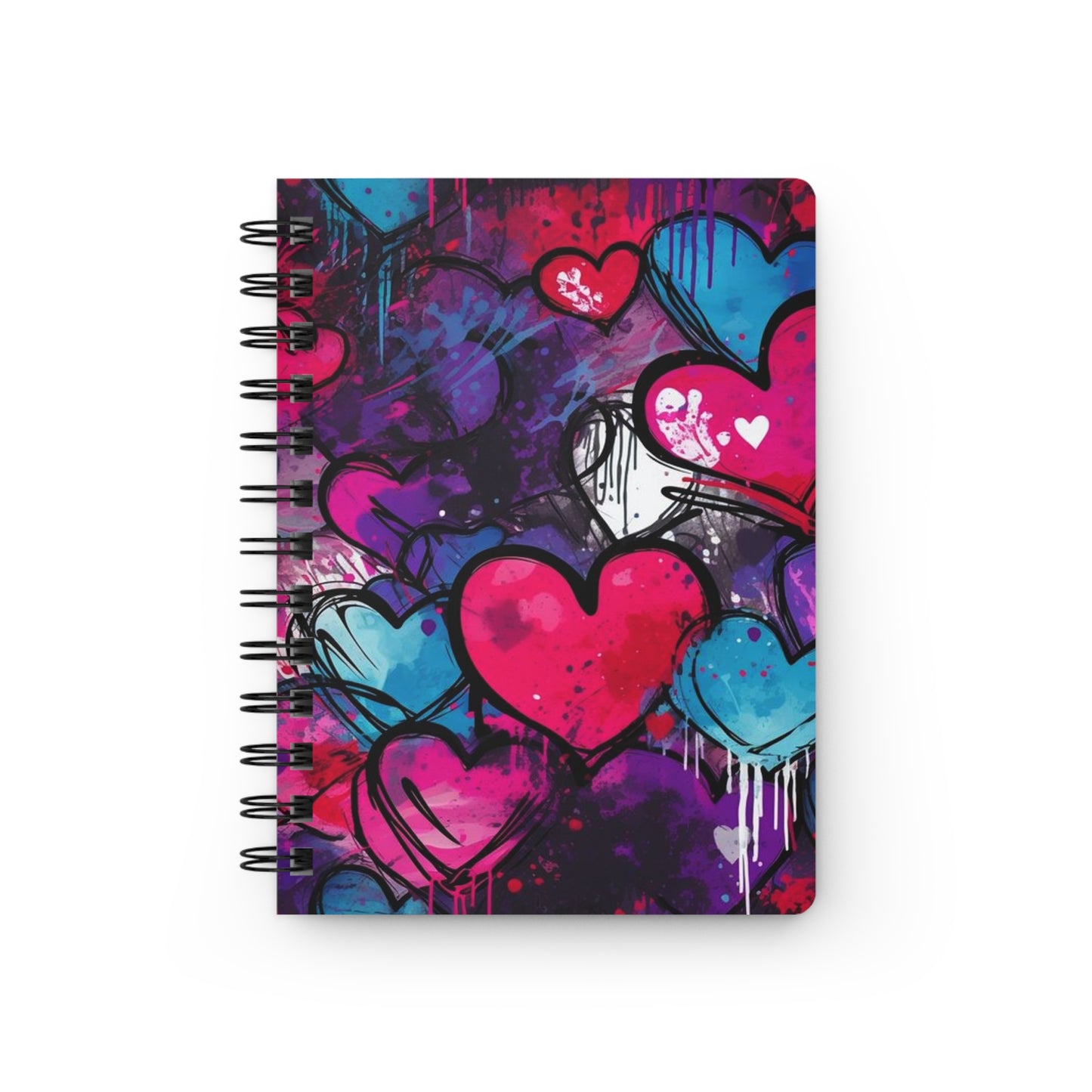 Colorful Heart Spiral Bound Journal, Love Notebook, Cute Gift for Valentine's Day, Art Journal, Doodle Book, Creative Writing
