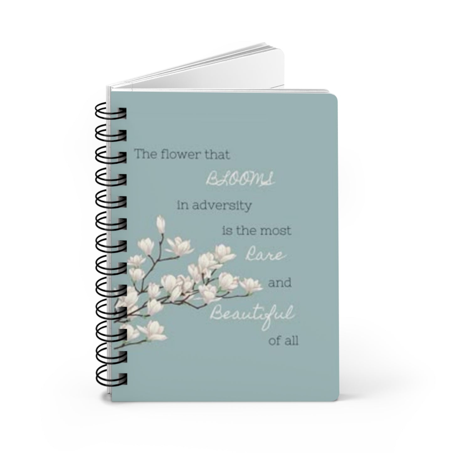 Inspirational Spiral Bound Journal, Motivational Notebook, Self-Care Journal, Gift for Writers, Mindfulness Diary, Watercolor Flower Design