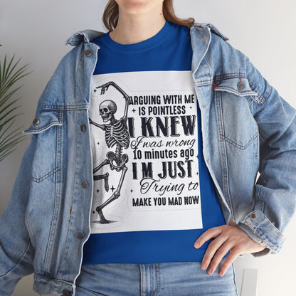 Skeleton Humor Unisex Heavy Cotton Tee - Perfect for Halloween and Casual Wear