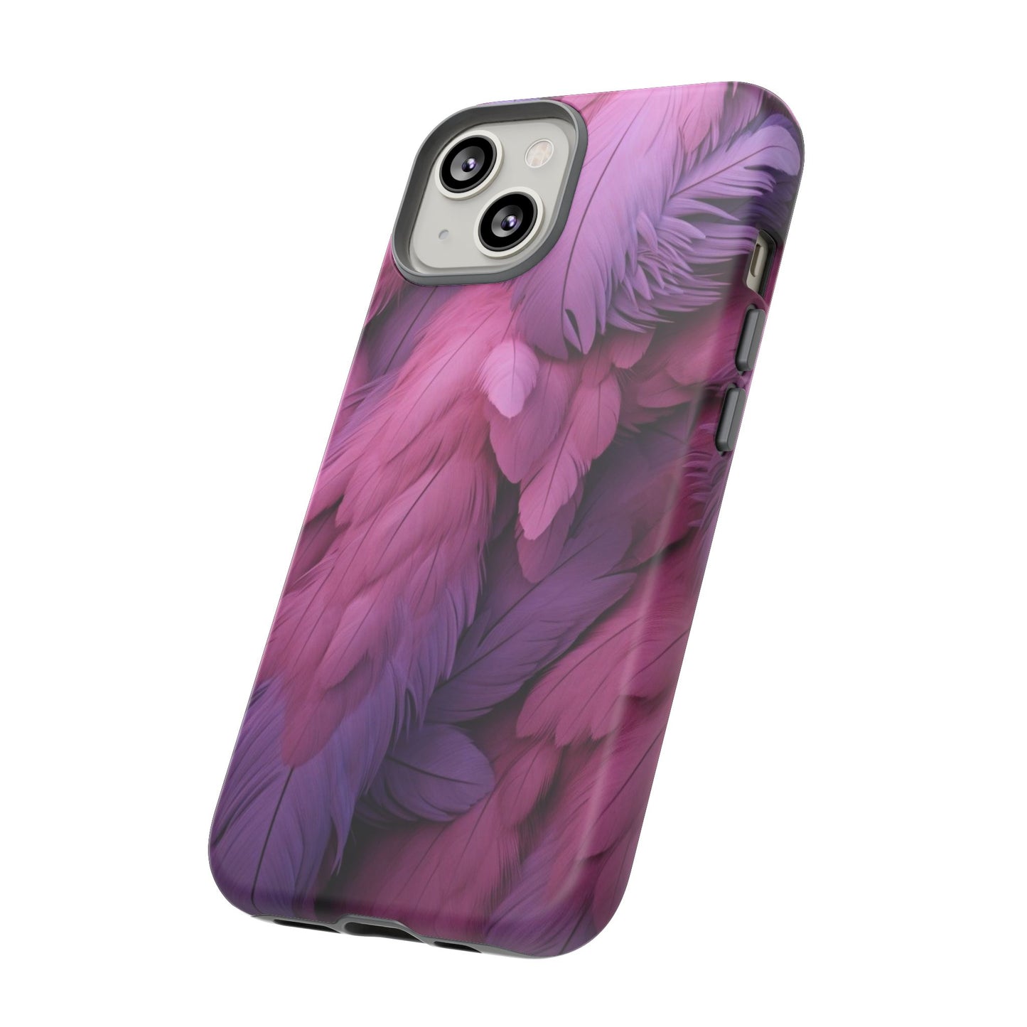 "Rebranding Into A New Badder Bitch" Pink/Purple Feathered Tough Cases