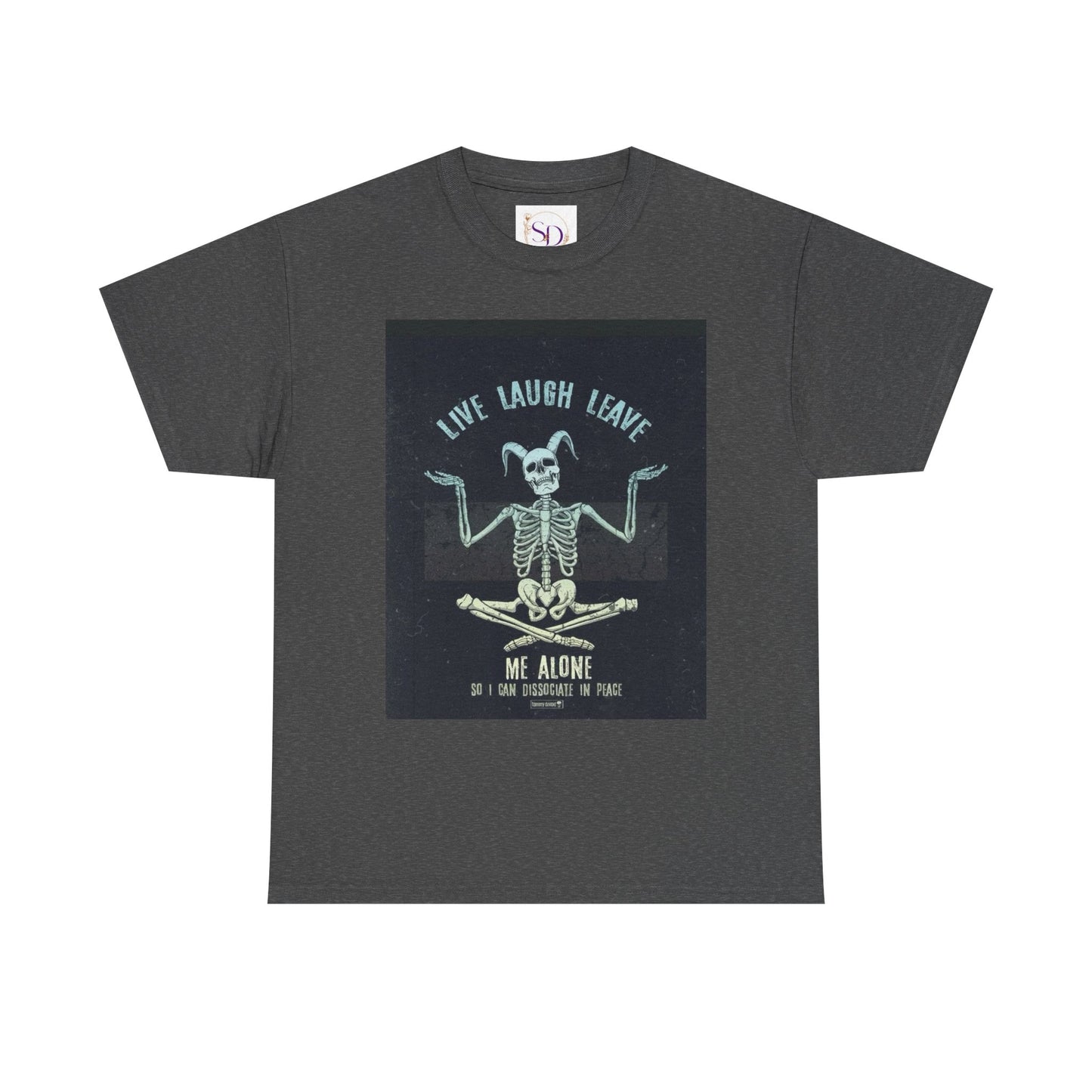 Skeleton Humor Unisex Heavy Cotton Tee - "Live Laugh Leave Me Alone"