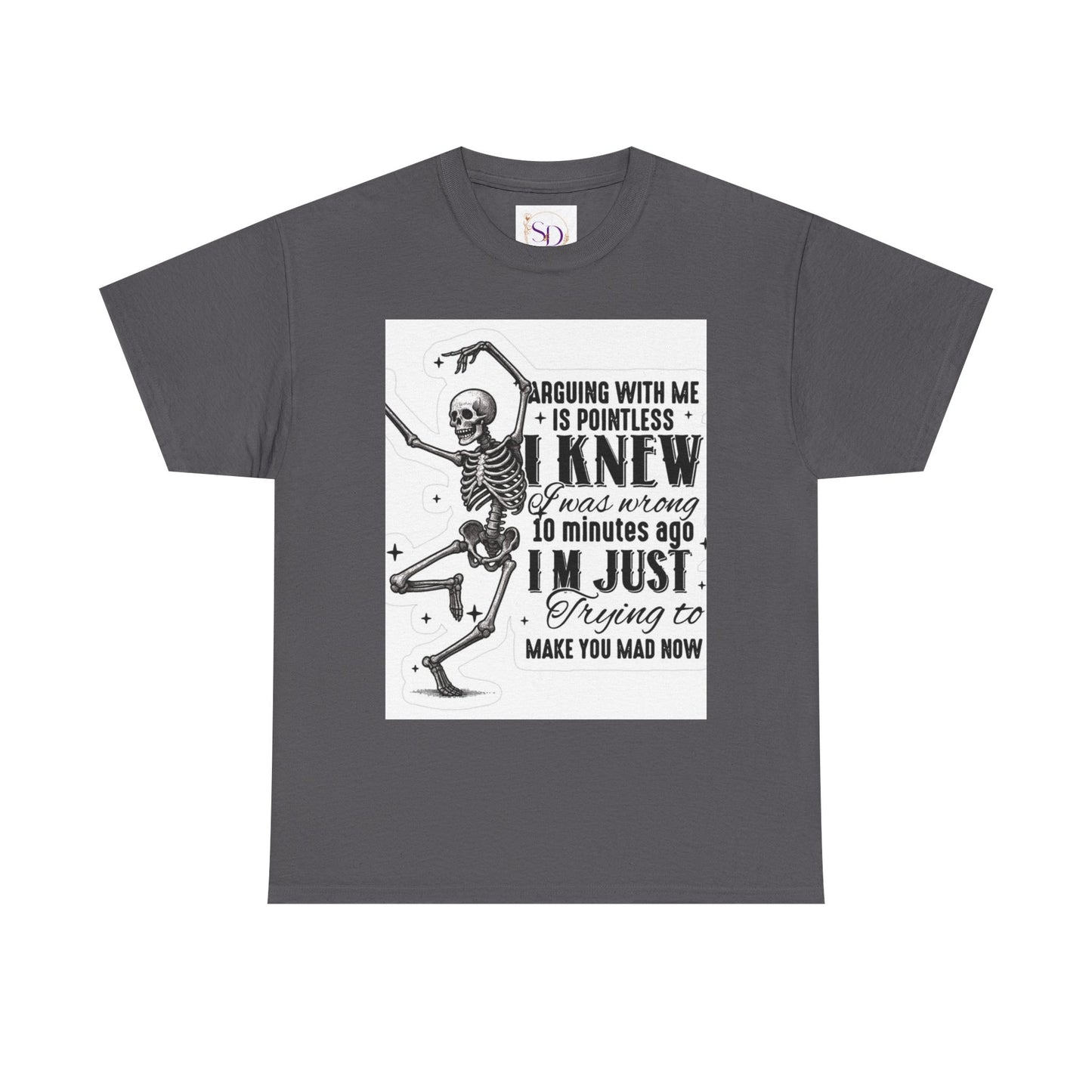 Skeleton Humor Unisex Heavy Cotton Tee - Perfect for Halloween and Casual Wear