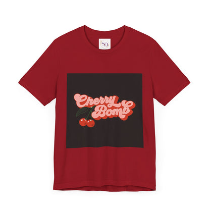 Cherry Bomb Unisex Tee | Playful Graphic T-Shirt for Casual Wear, Gifts for Friends, Summer Style, Music Lovers, Fun Tees