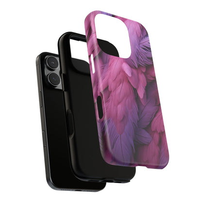 "Rebranding Into A New Badder Bitch" Pink/Purple Feathered Tough Cases