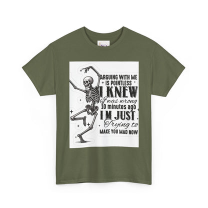 Skeleton Humor Unisex Heavy Cotton Tee - Perfect for Halloween and Casual Wear