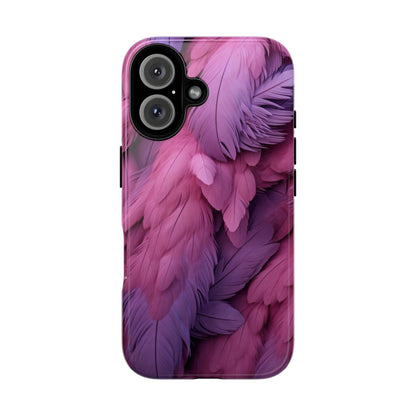 "Rebranding Into A New Badder Bitch" Pink/Purple Feathered Tough Cases