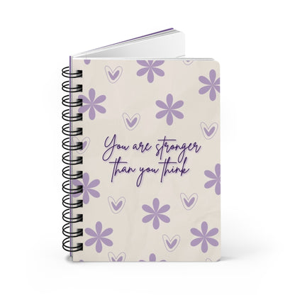 Motivational Spiral Bound Journal - You Are Stronger Than You Think, Gift for Students, Self-Love Journal, Daily Planner, Inspirational