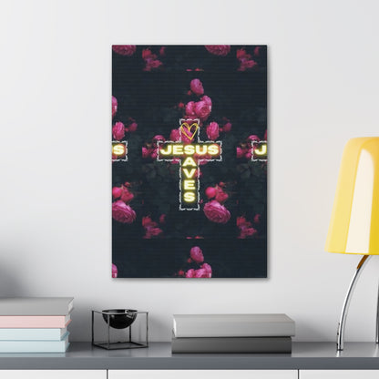 Religious Wall Art, Christian Home Decor, Jesus Saves Canvas, 0.75 inch stretched, Inspirational Gift, Religious Wall Decor, Christian Wall