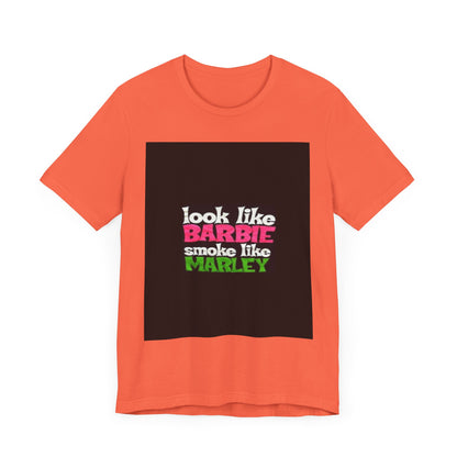 Barbie & Marley Print Tee, Fun Shirt for Parties, Gift for Friends, Casual Wear, Summer Outfit, Unique Graphic Tee