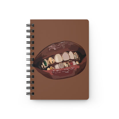 Melanin Gold Grillz Spiral Bound Journal