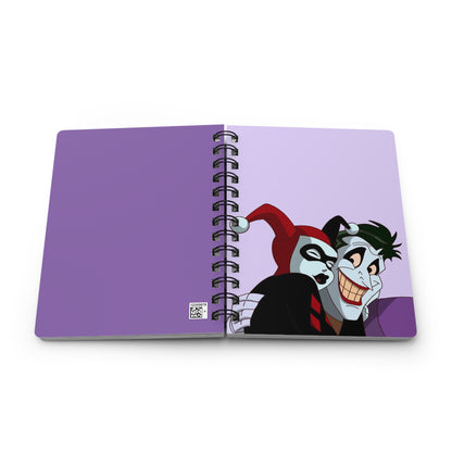 Playful Spiral Bound Journal featuring Joker & Harley Quinn, Gifts for Fans, Sketchbook, Cartoon Notebook, Fun Writing Journal