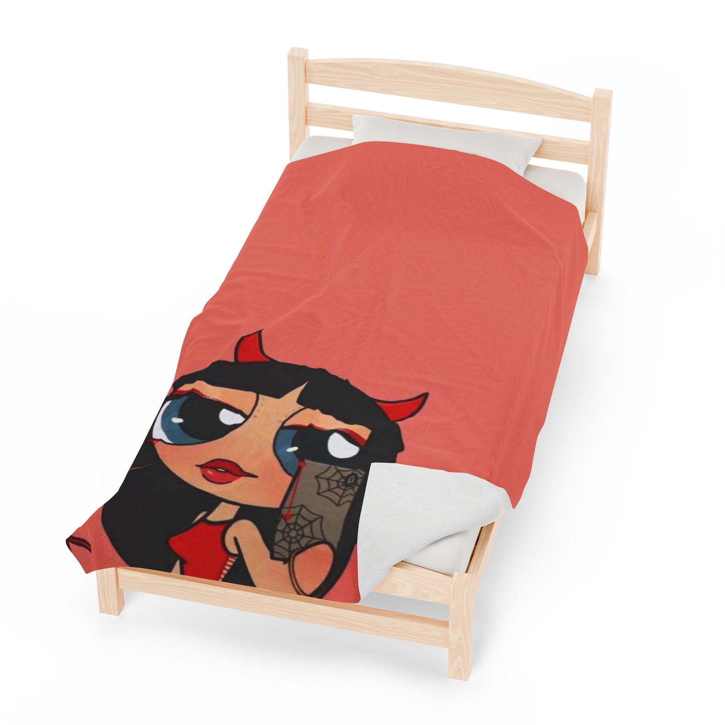 Devilish ImJustAGirl💅🏻🎀🫧~ Velveteen Plush Blanket