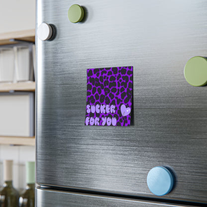 "Sucker For You" violet cheetah print Post-it® Note Pads