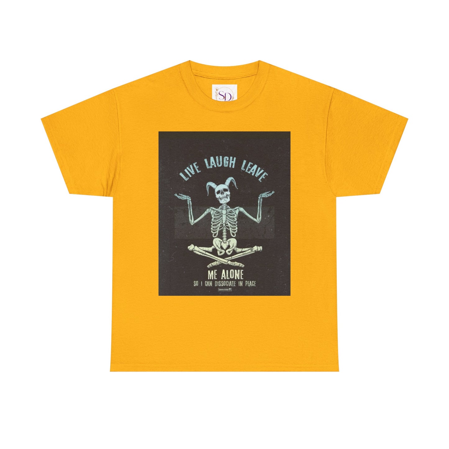 Skeleton Humor Unisex Heavy Cotton Tee - "Live Laugh Leave Me Alone"