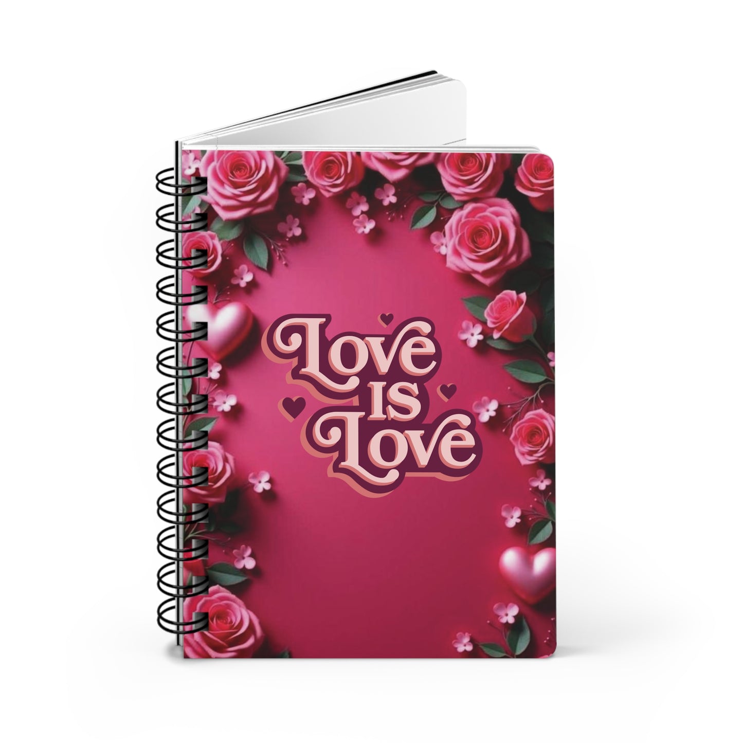 Love Is Love pink Spiral Bound Journal