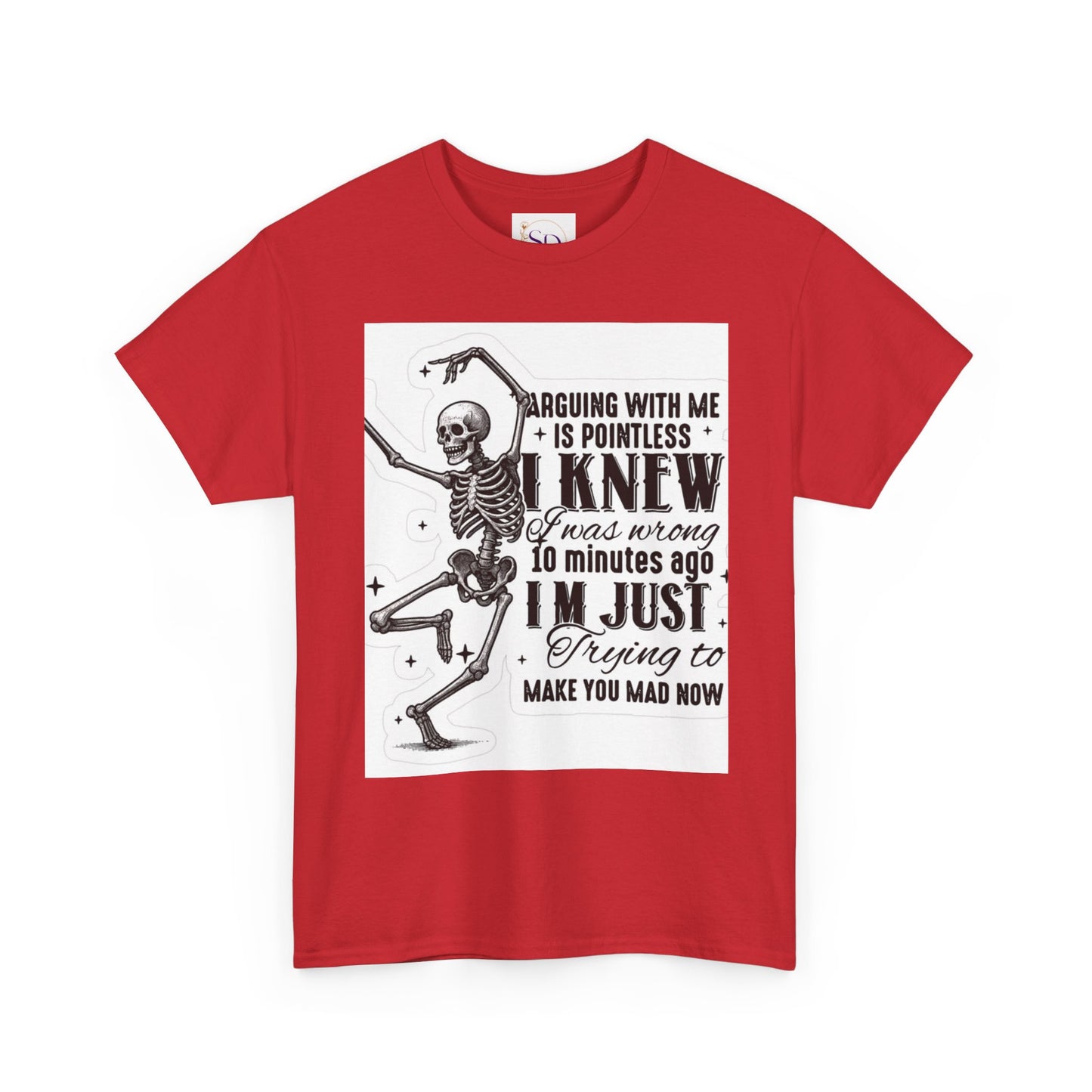 Skeleton Humor Unisex Heavy Cotton Tee - Perfect for Halloween and Casual Wear