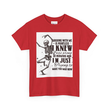 Skeleton Humor Unisex Heavy Cotton Tee - Perfect for Halloween and Casual Wear