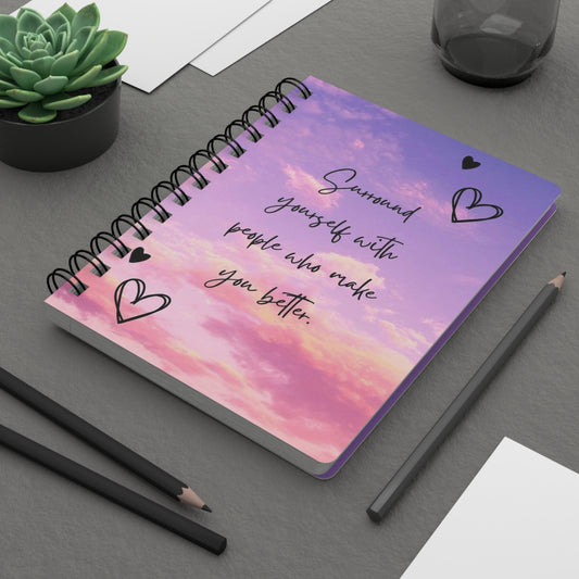 Inspirational Spiral Bound Journal - Motivational Quote, Self-Care Diary, Gift for Friends, Art Journal, Gratitude Notebook