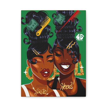 Sisterhood Canvas Print, Bold Black Girl Art, Home Decor, Unique Gift, Inspirational Wall Art, Afrocentric Gift, Celebration of Culture