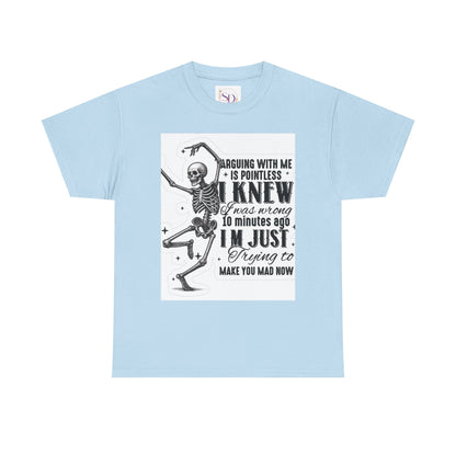 Skeleton Humor Unisex Heavy Cotton Tee - Perfect for Halloween and Casual Wear