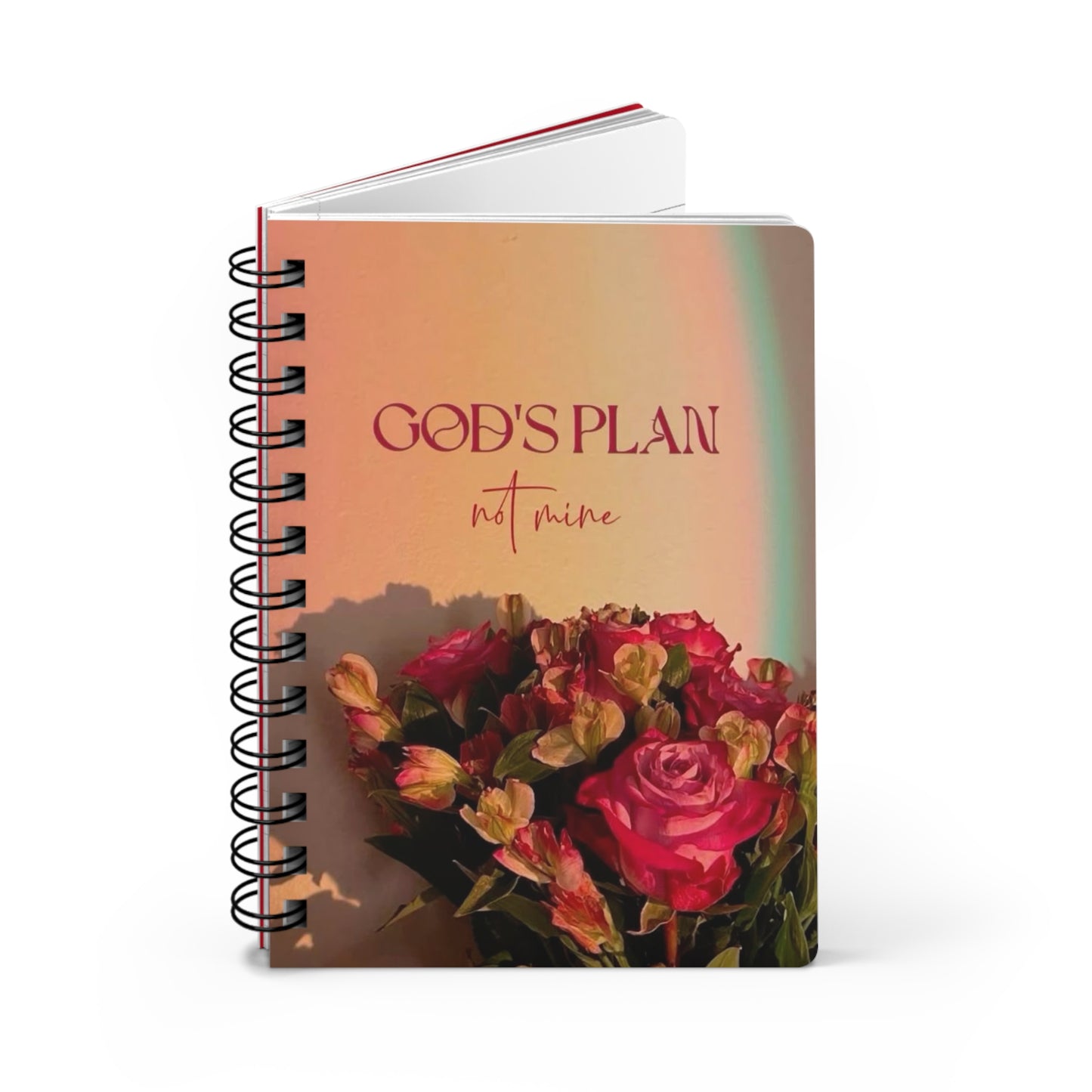 God's Plan Inspirational Spiral Bound Journal, Motivational Notebook, Gift for Teens, Christian Journal, Prayer Journal, Floral Design