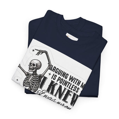 Skeleton Humor Unisex Heavy Cotton Tee - Perfect for Halloween and Casual Wear