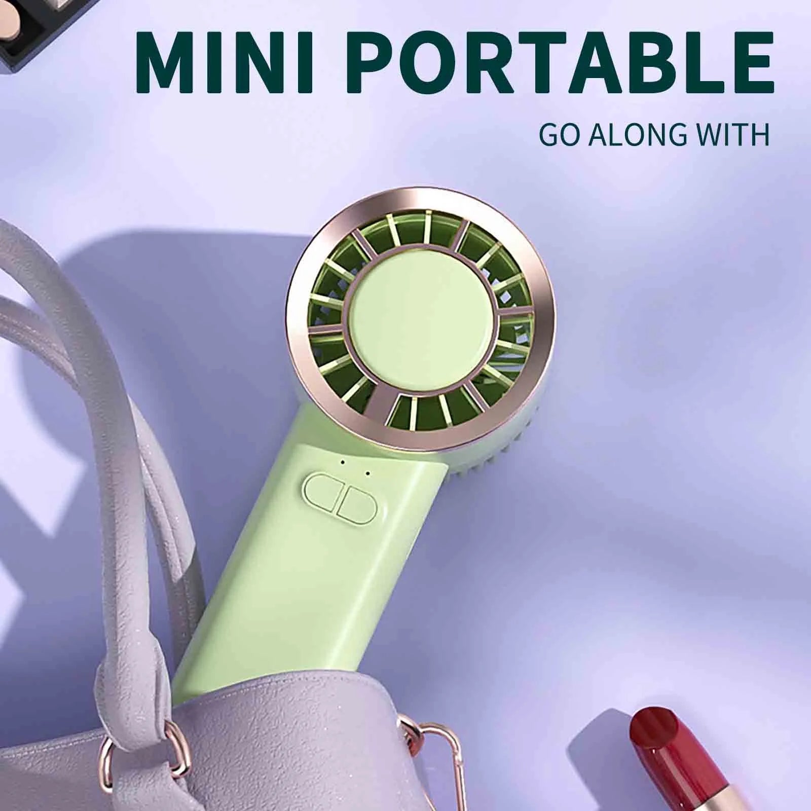 3 Speeds Personal Small Hand Fan, Mini Handheld Fan, Office Fan for Desk, Usb Rechargeable Personal Fan, for Home Office (Pink)