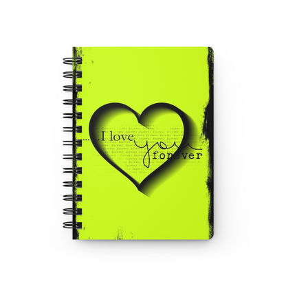 Love You Forever Spiral Bound Journal, Cute Gift for Couples, Wedding Journal, Anniversary Gift, Creative Writing Notebook, Green Heart