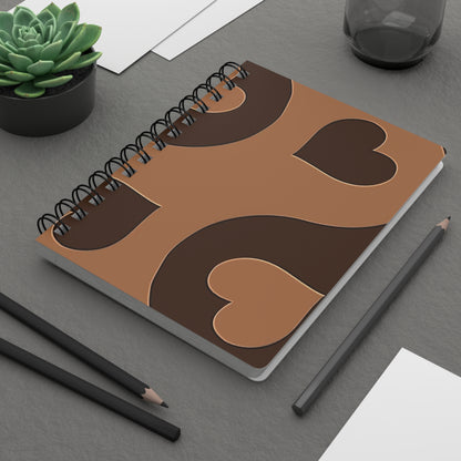 Cozy Love Journal - Heart Design, Spiral Bound Notebook for Note-Taking, Journaling, Gifts for Her, Valentine's Day, Planner