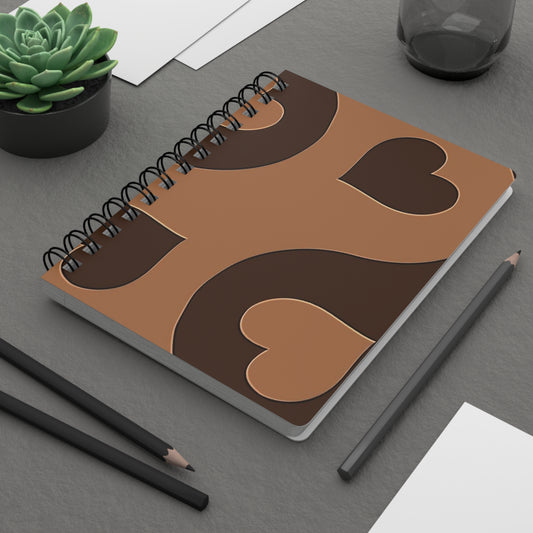 Cozy Love Journal - Heart Design, Spiral Bound Notebook for Note-Taking, Journaling, Gifts for Her, Valentine's Day, Planner