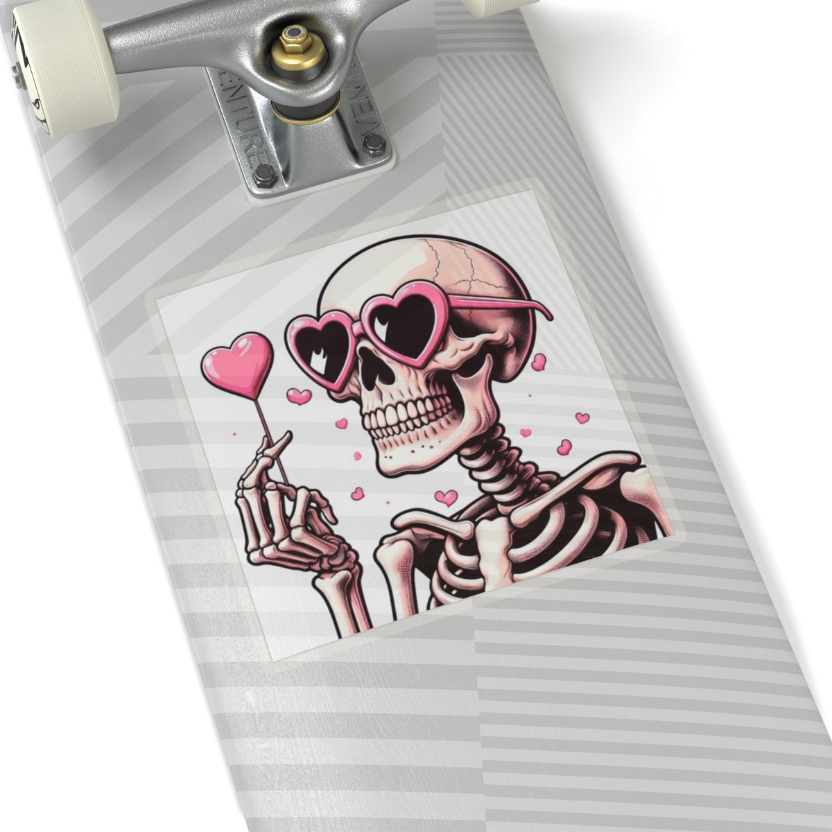 Pink Heart Skeleton Valentines Day Kiss-Cut Stickers, Love Sticker, Romantic Decal, Heart Skeletons, Valentine's Gift Wrap, Cute Planner