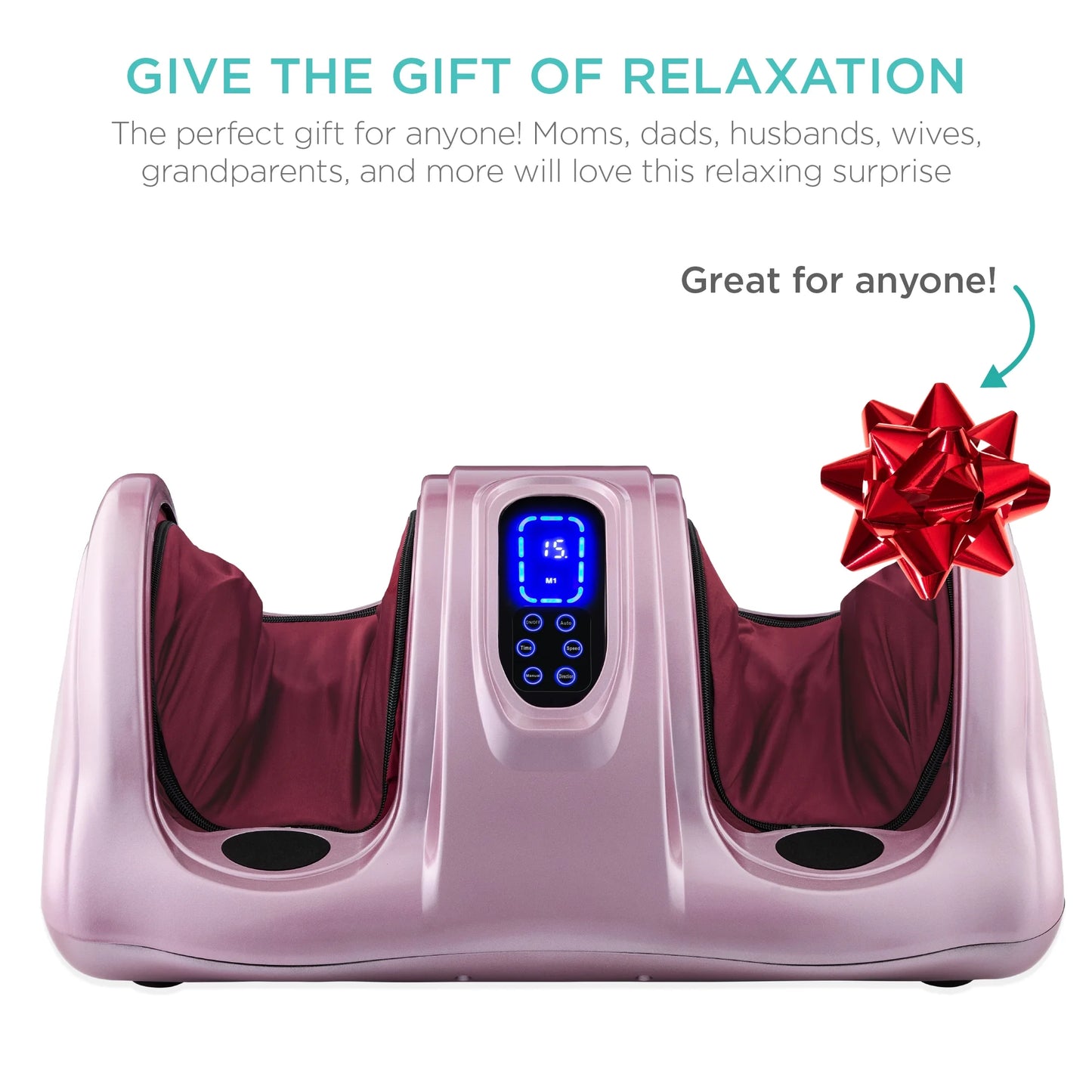 Therapeutic Kneading & Rolling Shiatsu Foot Massager W/ High Intensity Rollers, Remote - Rose Gold