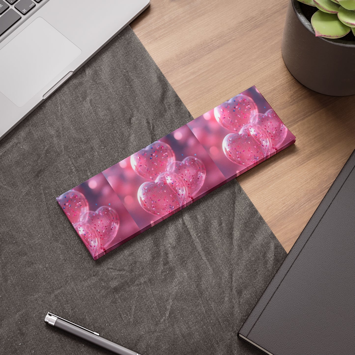 Post-it® Note Pads, pink heart shape design, Sticky Notes, Stationery, Office Supplies, Cute Desk Accessories, Reminder Cards