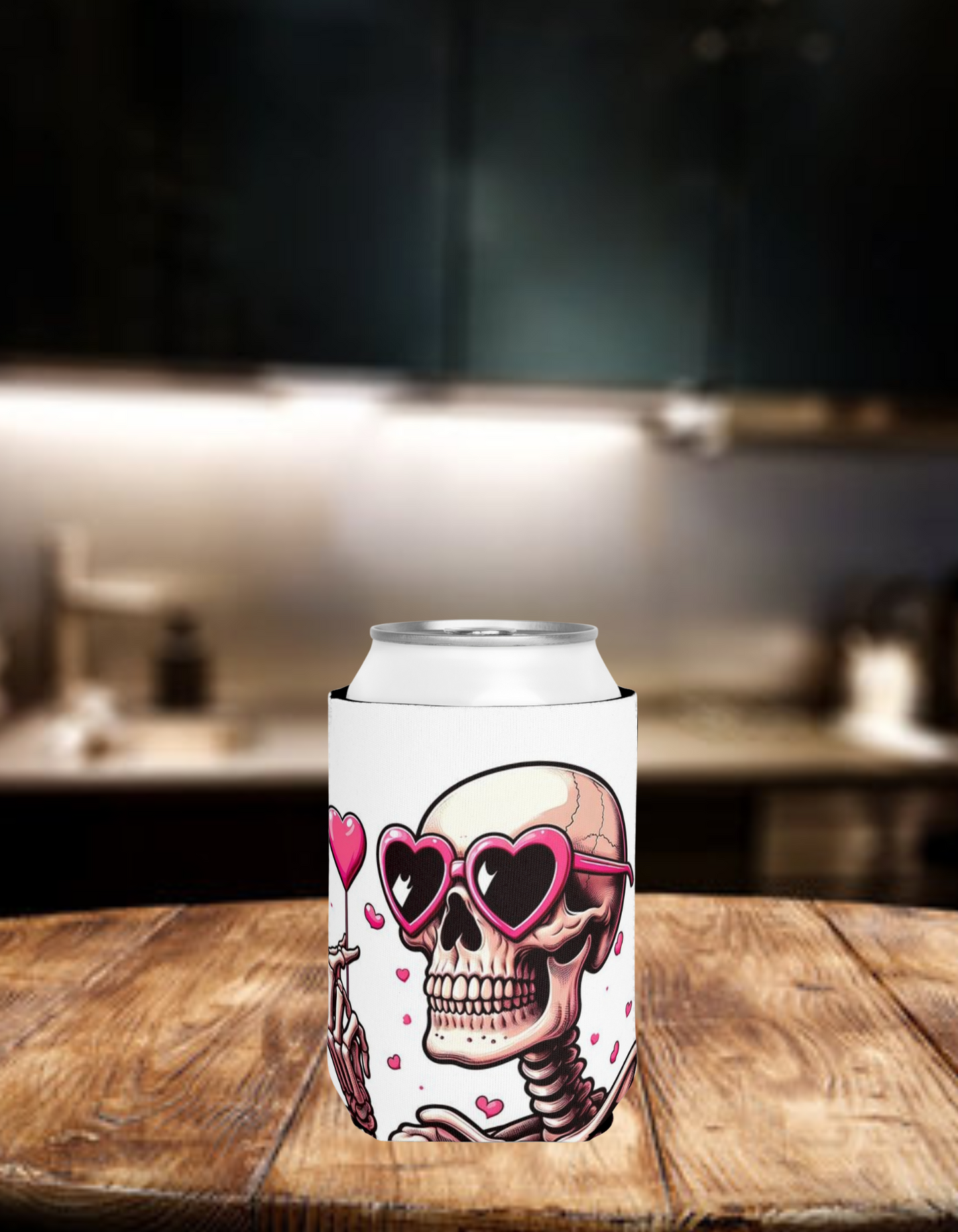 Valentine's Day Skeleton Can Cooler Sleeve