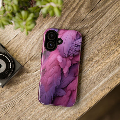 "Rebranding Into A New Badder Bitch" Pink/Purple Feathered Tough Cases
