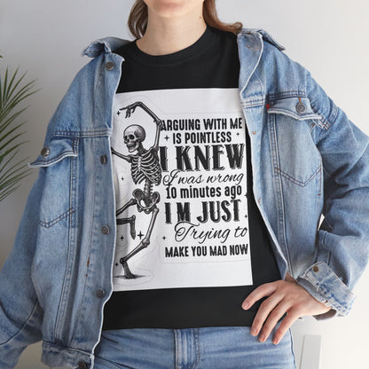Skeleton Humor Unisex Heavy Cotton Tee - Perfect for Halloween and Casual Wear