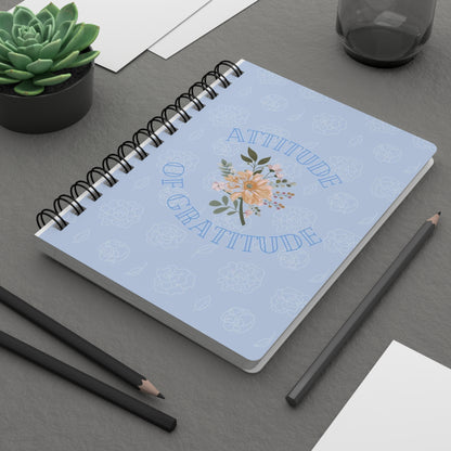 Attitude of Gratitude Journal | Floral Spiral Bound Notebook for Mindfulness, Self-Care, Gift for Her, Daily Reflection, Wellness