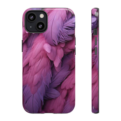 "Rebranding Into A New Badder Bitch" Pink/Purple Feathered Tough Cases
