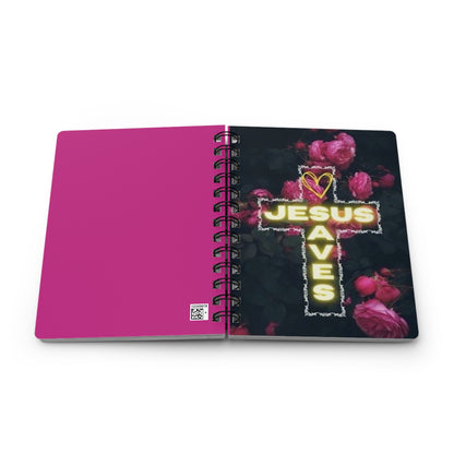Christian Spiral Bound Journal - 'Jesus Saves' Notebook~Pink