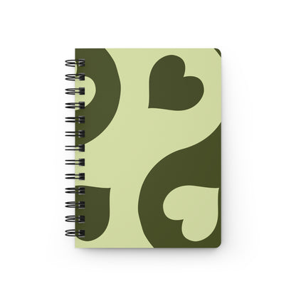 Green Heart Spiral Bound Journal - Cute Writing Notebook, Gift for Students, Daily Planner, Eco-Friendly Notebook, Creative Journal