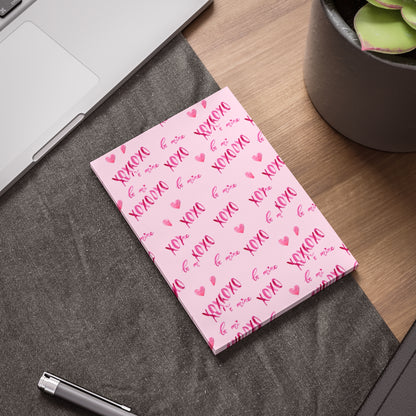 Post-it® Note Pads, xoxo pink design, Sticky Notes, Love Notes, Office Supplies, Stationery, Valentines Day Gift