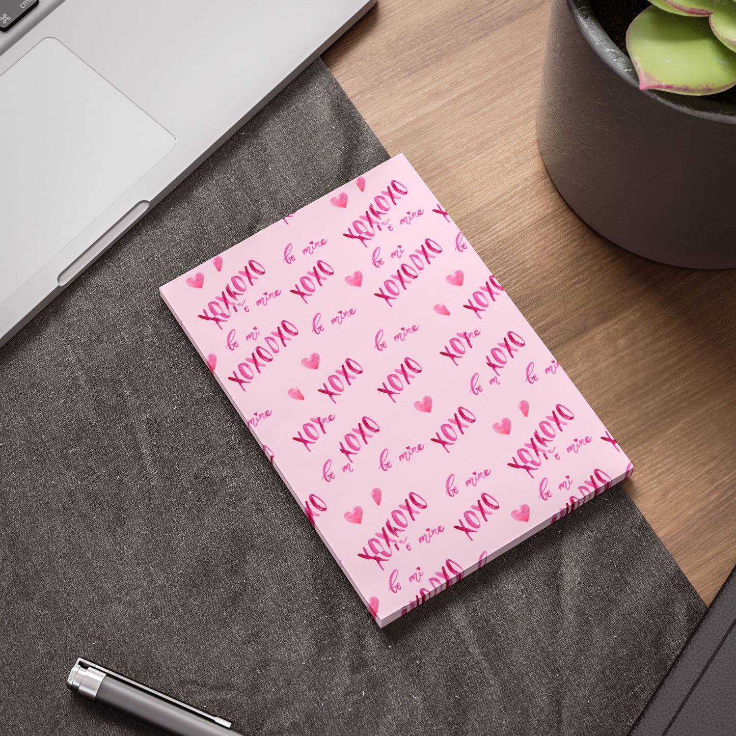 Post-it® Note Pads, xoxo pink design, Sticky Notes, Love Notes, Office Supplies, Stationery, Valentines Day Gift