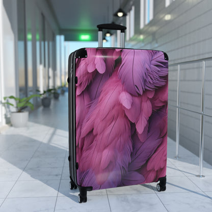 "Rebranding Into A New Badder Bitch" Feathered Suitcase ~ Pink/Purple