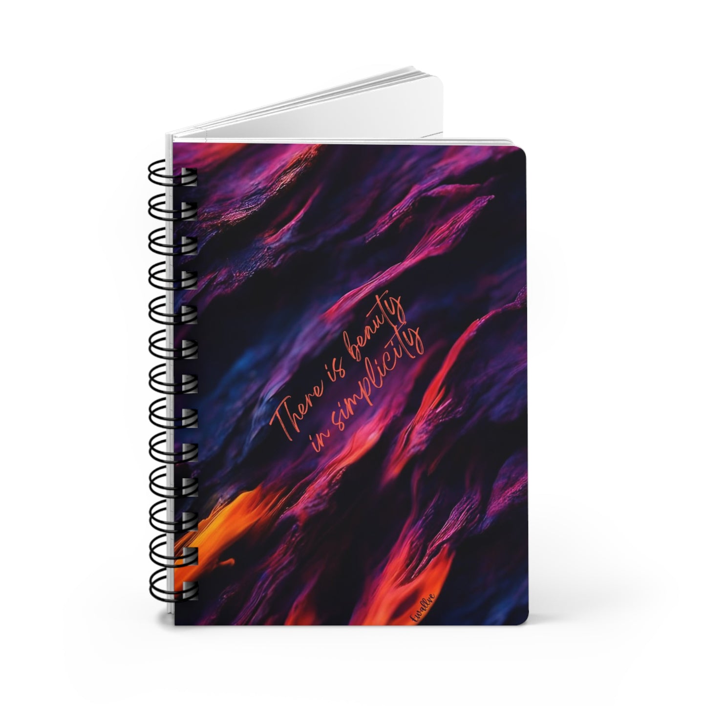 Artistic Spiral Bound Journal - Then is beauty in simplicity, Creative Gift for Writers, Notebooks, Stationery, Inspirational Gift