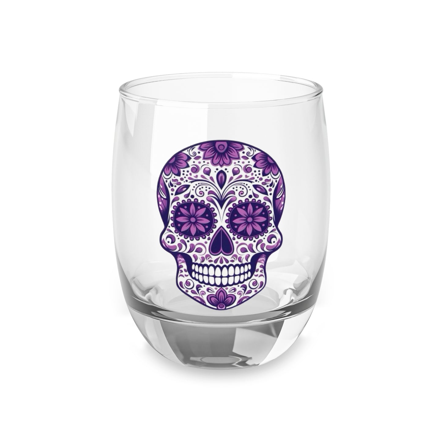 Sugar Skull Whiskey Glass, Halloween Decor, Gift for Whiskey Lovers, Day of the Dead Glass, Home Bar Essential