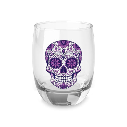 Sugar Skull Whiskey Glass, Halloween Decor, Gift for Whiskey Lovers, Day of the Dead Glass, Home Bar Essential
