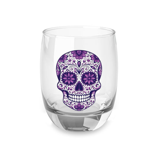 Sugar Skull Whiskey Glass, Halloween Decor, Gift for Whiskey Lovers, Day of the Dead Glass, Home Bar Essential
